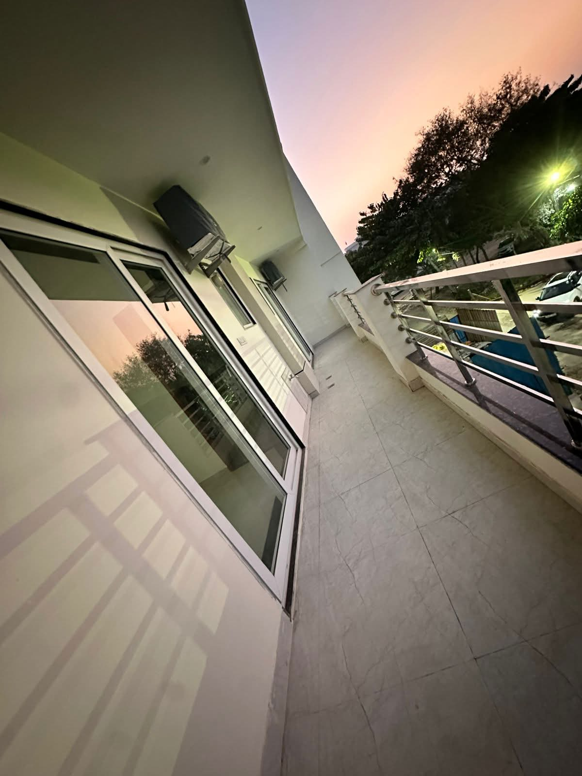 Balcony with evening view